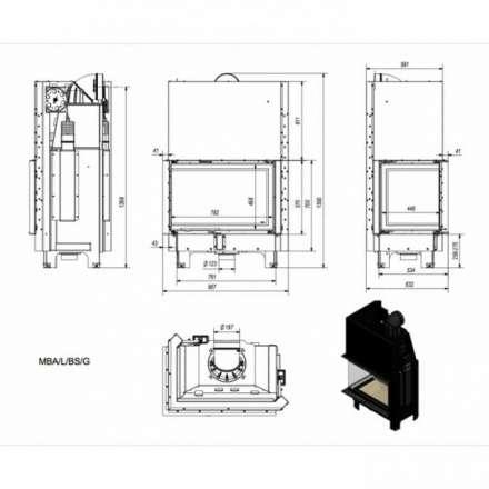 Каминная топка Kratki MBA/L/BS/G в Слуцке