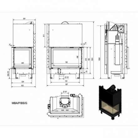Каминная топка Kratki MBA/P/BS/G в Слуцке