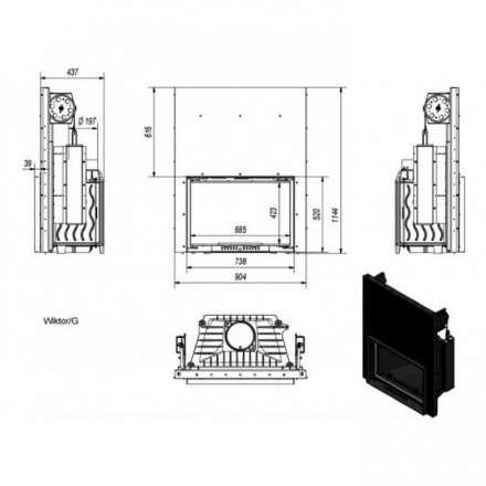 Каминная топка Kratki Wiktor/G в Слуцке