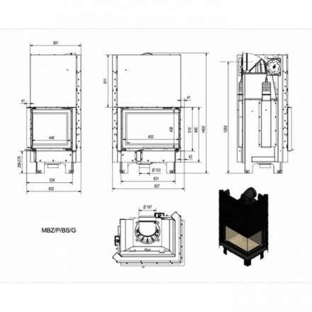 Каминная топка Kratki MBZ/P/BS/G в Слуцке