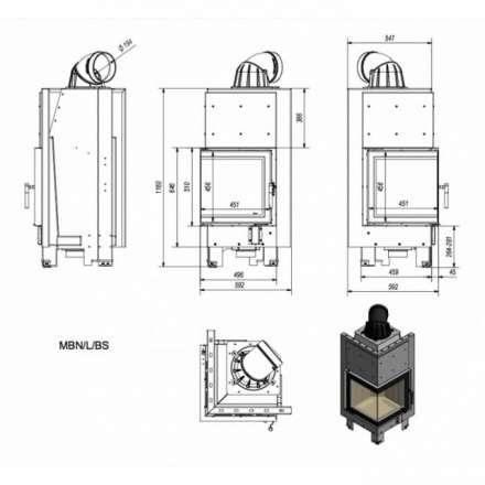Каминная топка Kratki MBN/L/BS в Слуцке