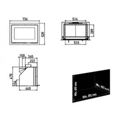 Каминная топка Lotus H370 Petite R в Слуцке