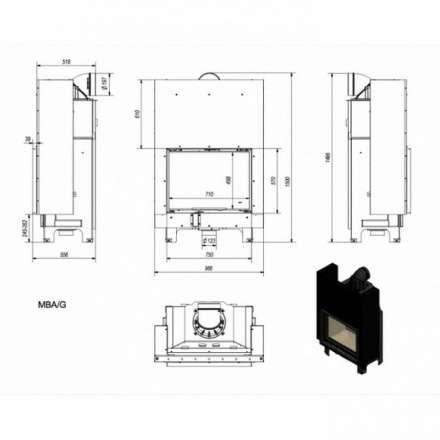 Каминная топка Kratki MBA/G в Слуцке
