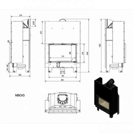 Каминная топка Kratki MBO/G в Слуцке