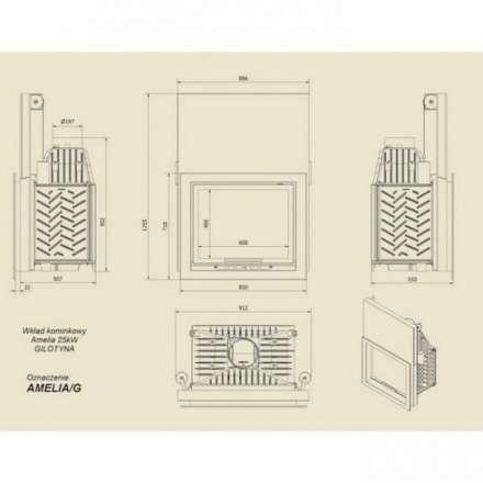 Каминная топка Kratki Amelia/G в Слуцке