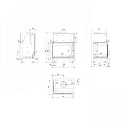 Каминная топка Kratki Zuzia/PW/BL/19/BS/W/Deco в Слуцке