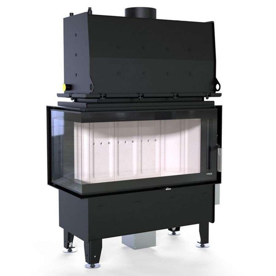 Каминная топка Defro Home RIVA ME BL SHORT угловая, с водяным контуром Амазонка бай фото в Слуцке