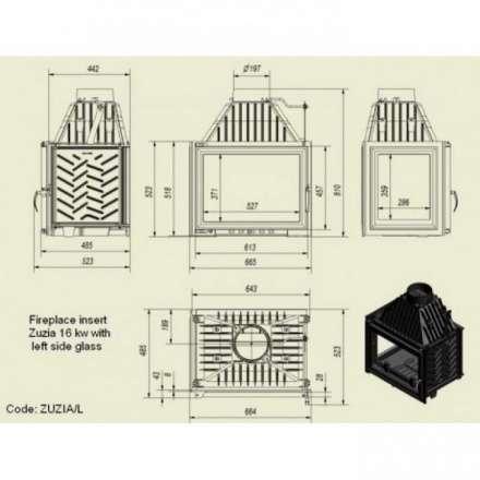 Каминная топка Kratki Zuzia/L в Слуцке