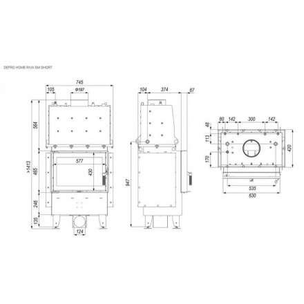 Каминная топка DEFRO HOME RIVA SM SHORT с водяным контуром в Слуцке