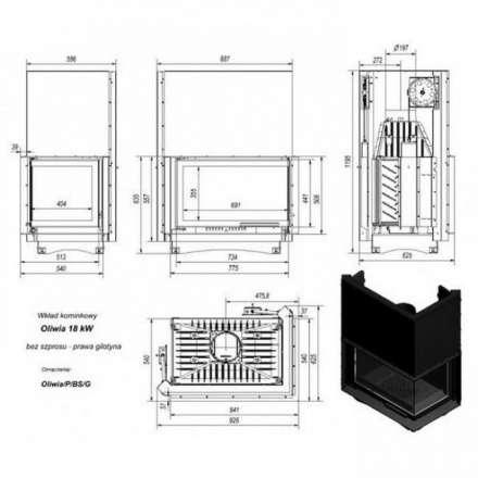 Каминная топка Kratki Oliwia/P/BS/G в Слуцке