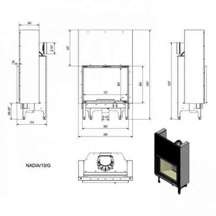 Каминная топка Kratki Nadia/13/G в Слуцке