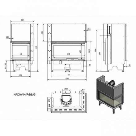 Каминная топка Kratki NADIA/14/P/BS/G в Слуцке