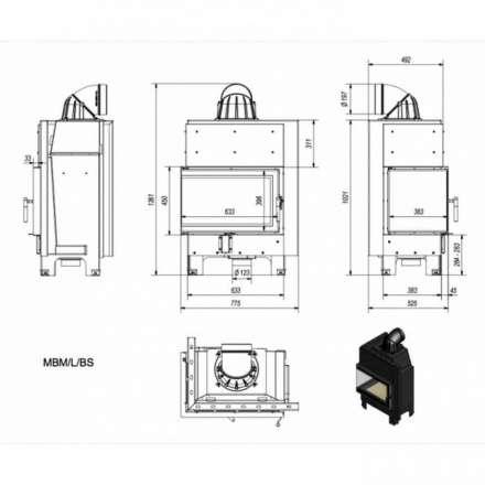 Каминная топка Kratki MBM/L/BS в Слуцке