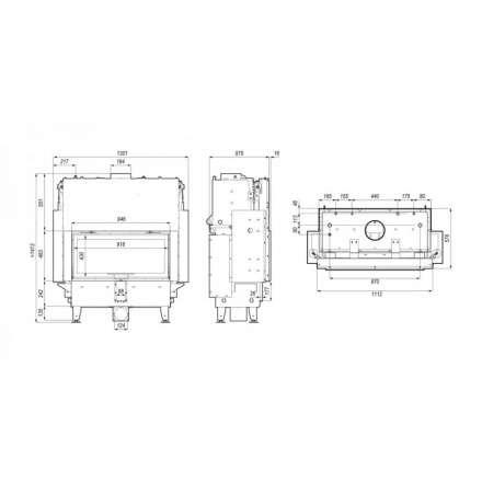 Каминная топка Defro Home RIVA LA G SHORT с водяным контуром и подъемом стекла вверх в Слуцке