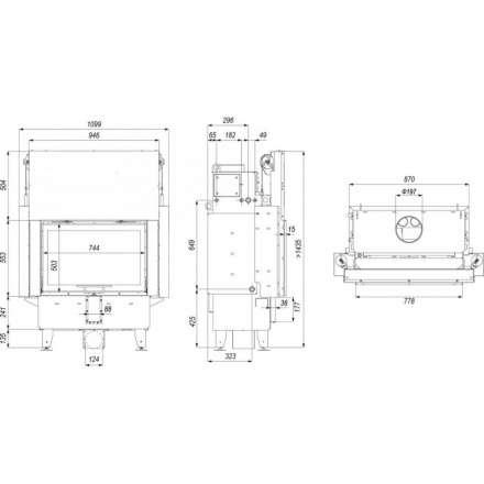 Каминная топка Defro Home Navi ME G с водяным контуром и подъемом стекла вверх в Слуцке