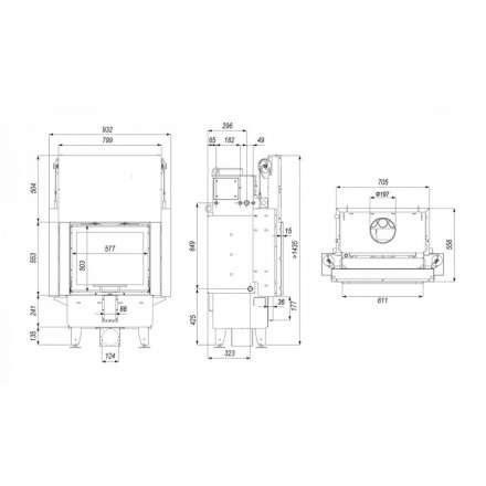 Каминная топка Defro Home Navi SM G с водяным контуром и подъемом стекла вверх в Слуцке