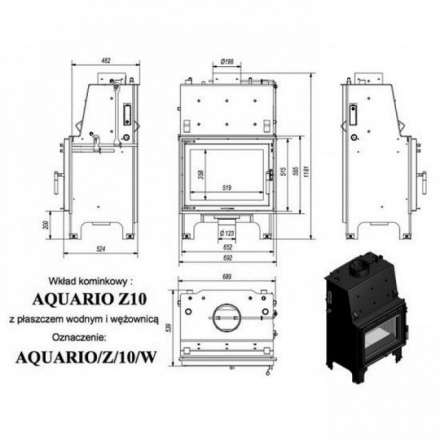 Каминная топка Kratki AQUARIO/Z/10/PW/W в Слуцке