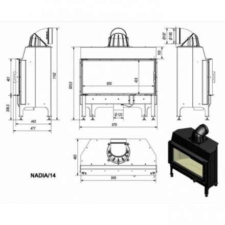 Каминная топка Kratki Nadia/14 в Слуцке