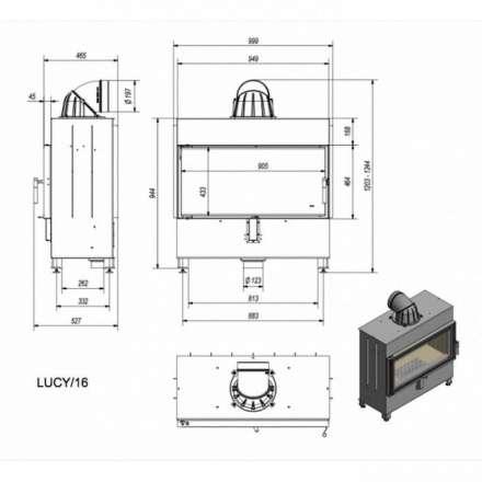 Каминная топка Kratki Lucy/16 в Слуцке