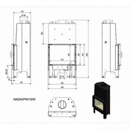 Каминная топка Kratki Nadia/PW/10/W в Слуцке