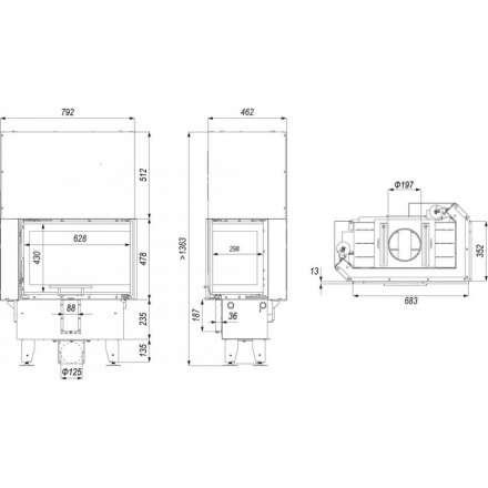 Каминная топка INTRA SM BL SLIM G в Слуцке