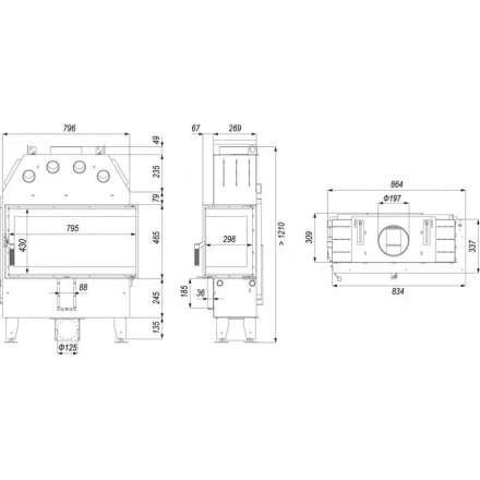 Каминная топка INTRA ME BL SLIM в Слуцке