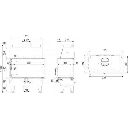 Каминная топка IMPULS ME BL в Слуцке