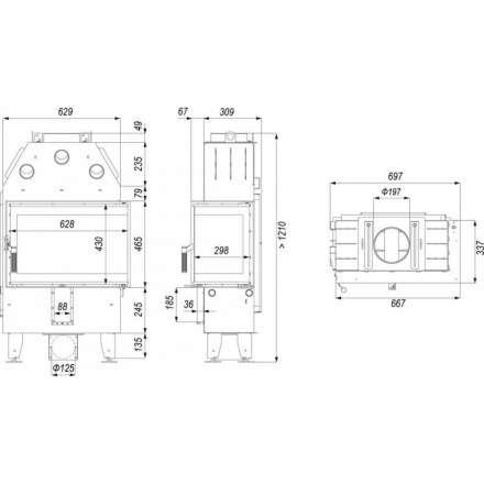 Каминная топка INTRA SM BL SLIM в Слуцке
