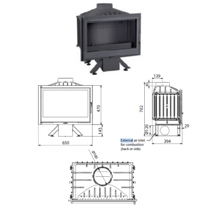 Каминная топка Ferguss FG17 с подводом воздуха извне в Слуцке
