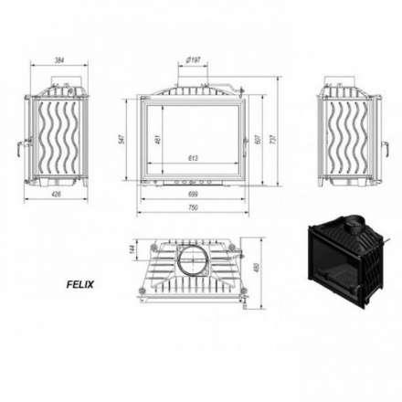 Каминная топка Kratki Felix в Слуцке
