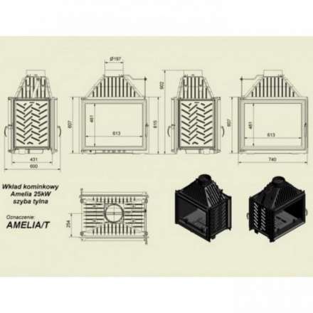 Каминная топка Kratki Amelia/T в Слуцке