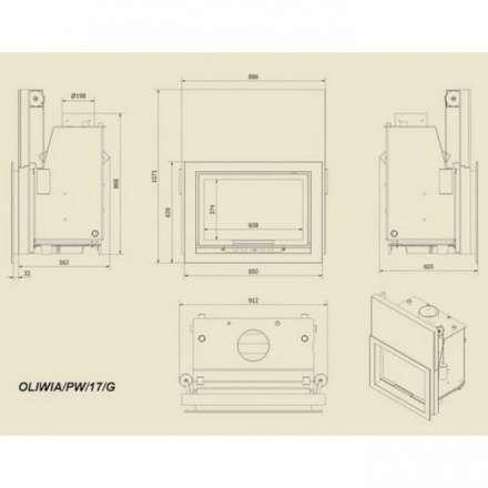 Каминная топка Kratki Oliwia/PW/17/G в Слуцке