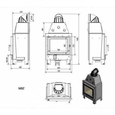 Каминная топка Kratki MBZ в Слуцке