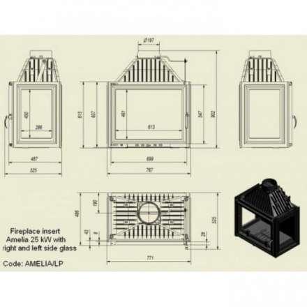 Каминная топка Kratki Amelia/LP в Слуцке