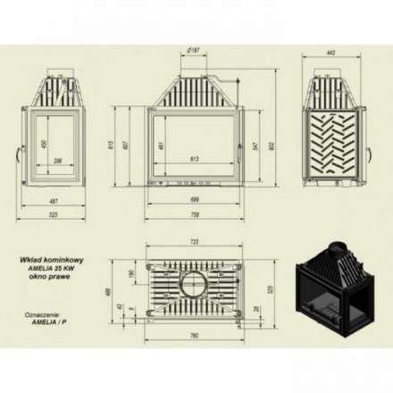 Каминная топка Kratki Amelia/P в Слуцке