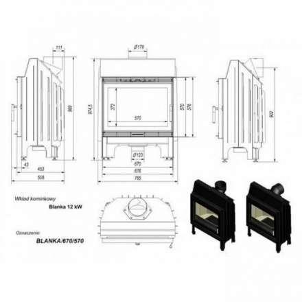 Каминная топка Kratki Blanka 670/570 в Слуцке