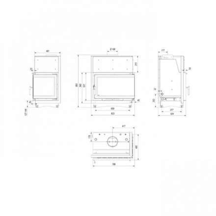 Каминная топка Kratki Oliwia/PW/BP/22/BS/W/Deco в Слуцке