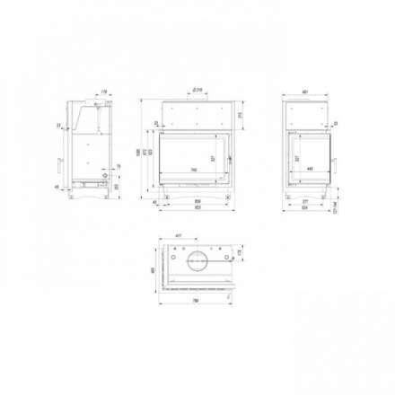 Каминная топка Kratki Amelia/PW/BL/24/BS/W/Deco в Слуцке
