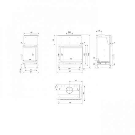 Каминная топка Kratki Amelia/PW/BP/24/BS/W/Deco в Слуцке