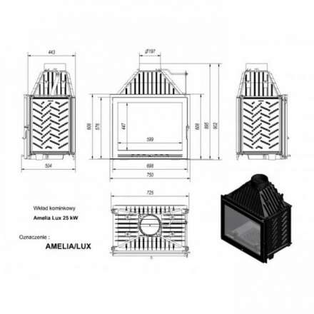 Каминная топка Kratki Amelia/LUX в Слуцке