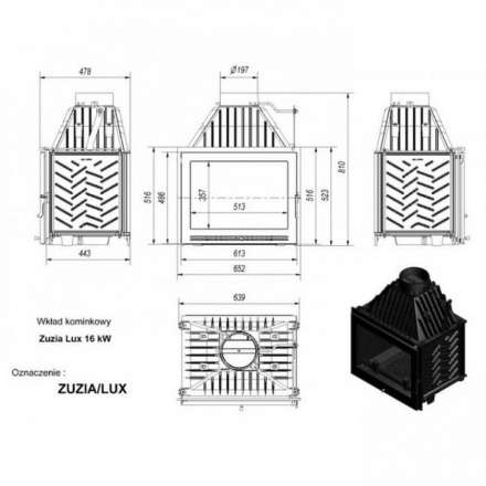 Каминная топка Kratki Zuzia/LUX в Слуцке
