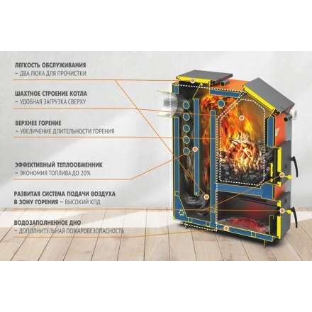 Твердотопливный котел Теплодар Куппер ЭКСПЕРТ 45 (2.0) Амазонка бай фото в Слуцке