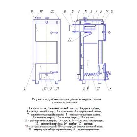 Твердотопливный котел Теплоприбор КС-ТГ-12,5 в Слуцке